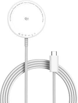 2-Pack Magnetic Wireless Charger, 5ft Qi2 25W Fast Charging Pad Compatible with MagSafe for iPhone Air/17/16/15/14/13/12, AirPods 4/3/2/Pro, Pixel 10 Series & More No Adapter