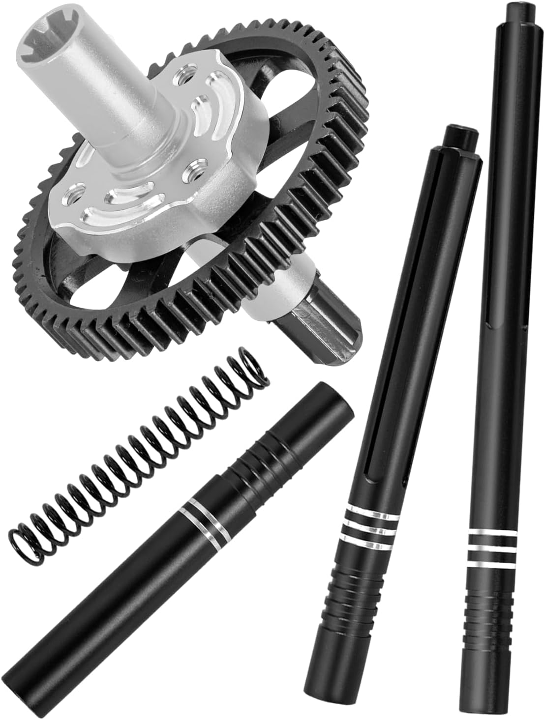 RC Center Driveshafts &56T Slipper Clutch Upgrades Part for 1/10 Granite/Senton 3S BLX(Mega 550),Big Rock/Vorteks 3S BLX,Center CVD &0.8Mod 56T Gear w/Shaft,Silver&Black