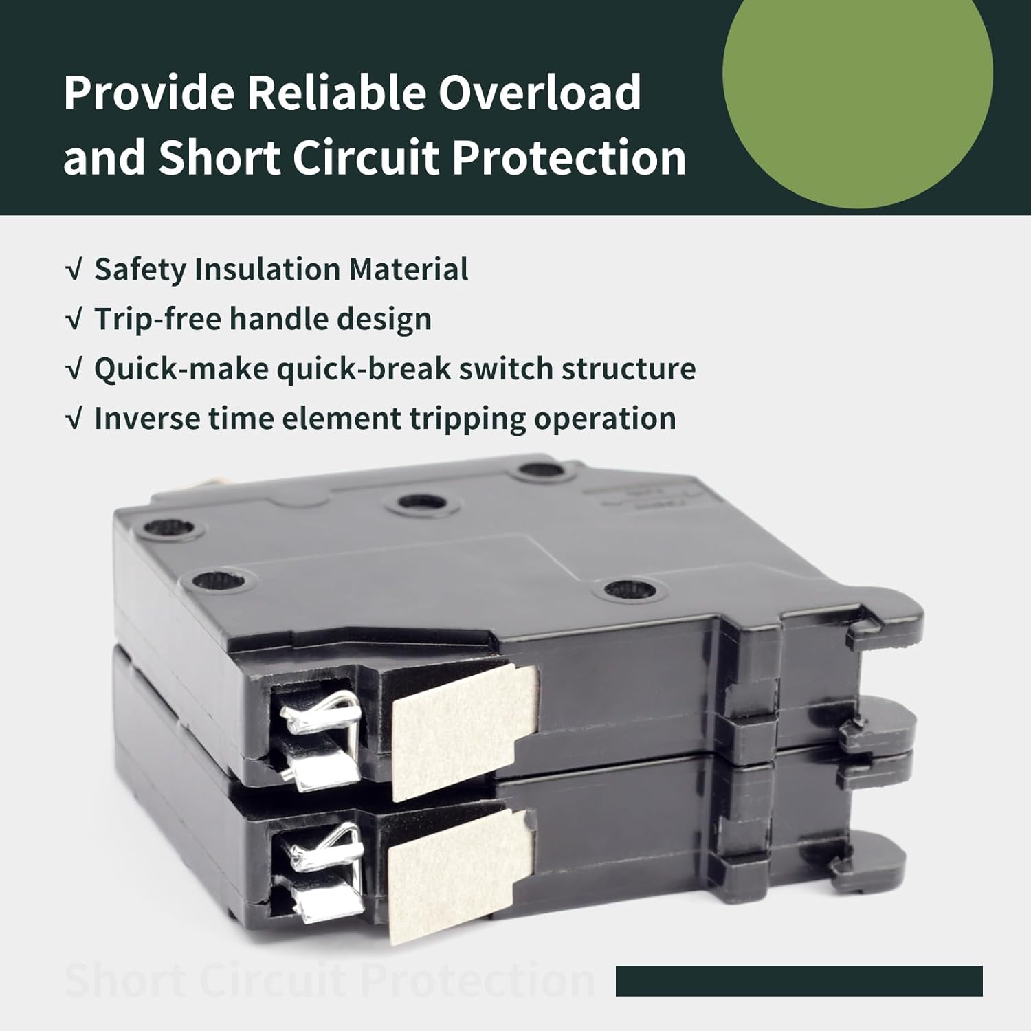 Upgraded 2125 2-Pole 125-Amp Circuit Breaker Replacement for Cutler Hammer Load Centers, 3/4 Inch Plug-On Molded Case Circuit Breaker, Thermal Magnetic Protection, 10 KAIC, 120/240V
