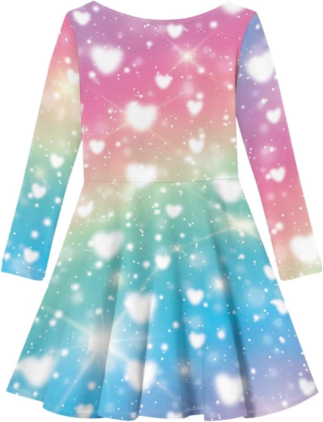 PinUp Angel Girls Dress Kids Long Sleeve School Casual A Line Twirly Skater Dresses Comfortable Graphic Dress - Image 2