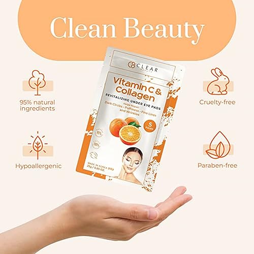 Miniatura 5 de Clear Beauty Parches para debajo de los ojos con vitamina C y colágeno (anteriormente Clair) Disminuye las ojeras y la hinchazón, almohadillas para