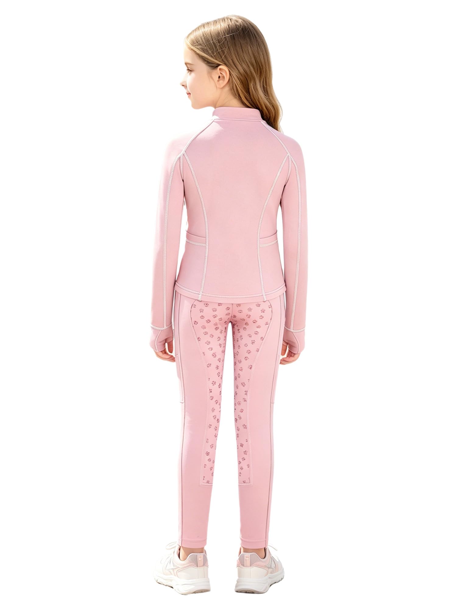 iiniim Completo Sportivo Bambina Completo Palestra Bambina Anni Leggings L'Equitazione Abbigliamento Equitazione Bambine Fitness Rosa 11-12 anni