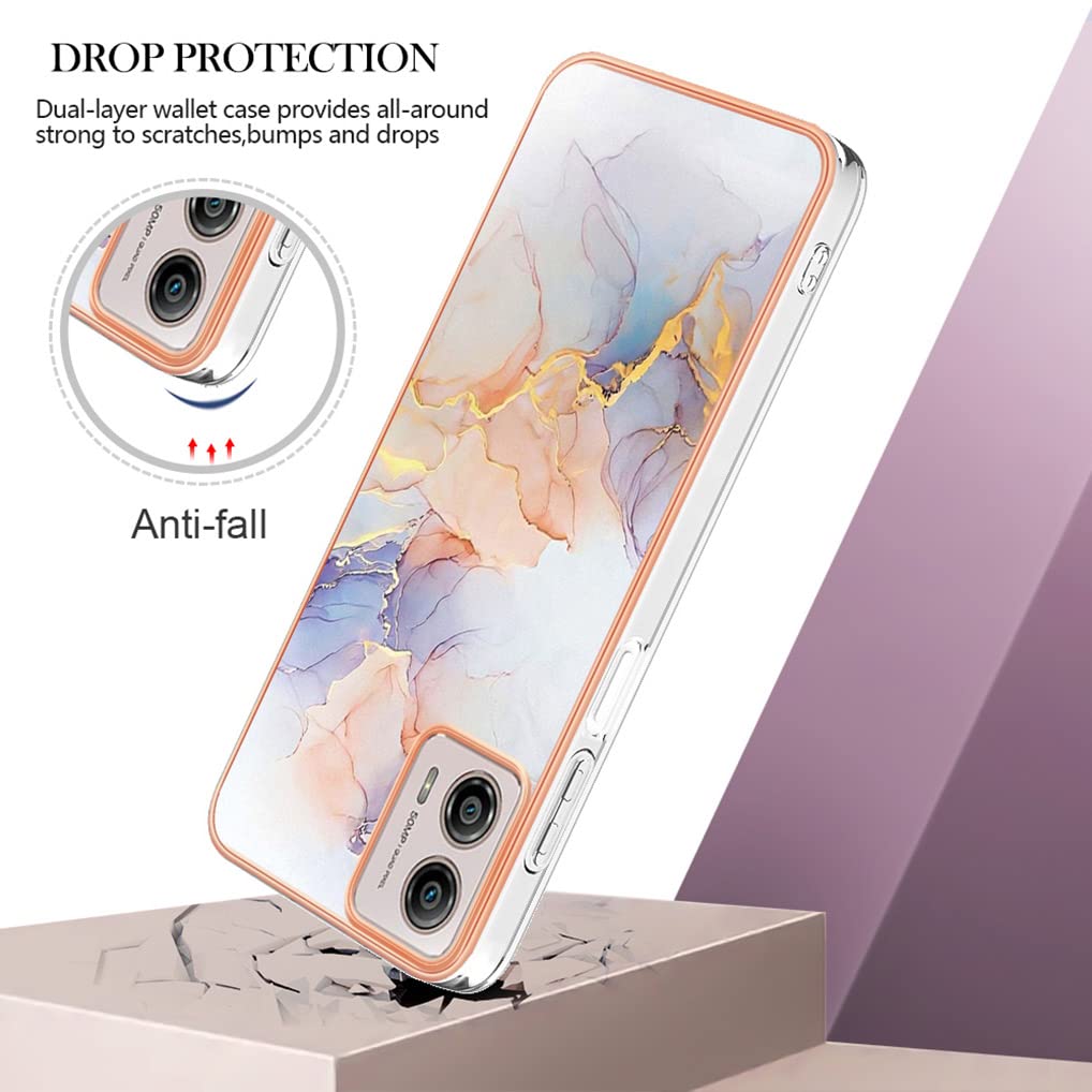HAOYE Cover Motorola Moto G53 5G Con Protezione Schermo Integrata - Custodia Rugged 2 Strati, Antiurto, Trasparente, Nero