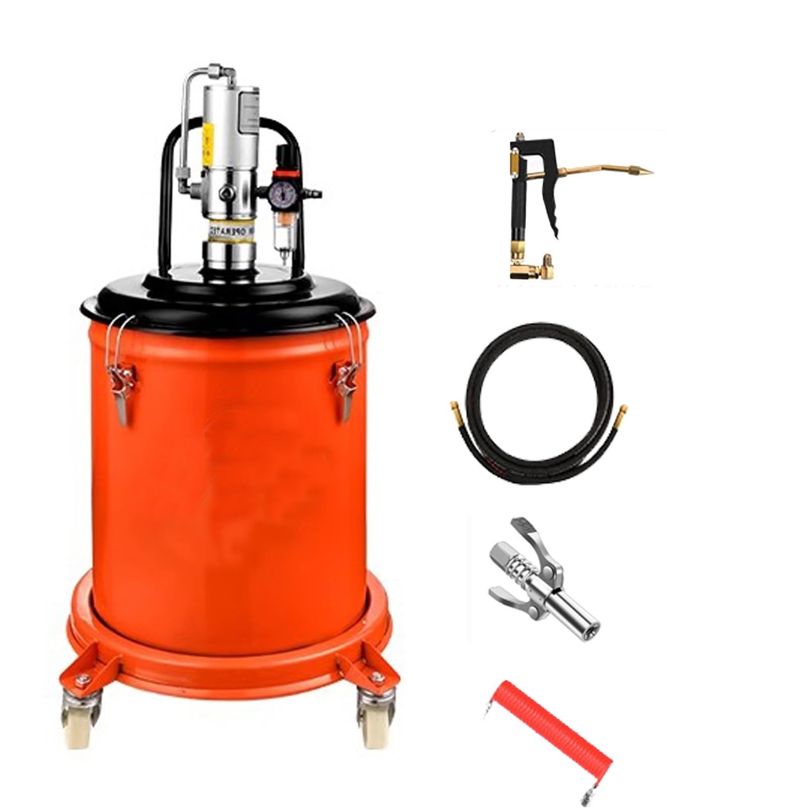 Pneumatyczna pompa smarowa, stosunek ciśnienia 50:1,40L 10Gal wysokociśnieniowa pompa smarowa powietrza, odpowiednia do wysokowydajnych systemów smarowania w zastosowaniach motoryzacyjnych i