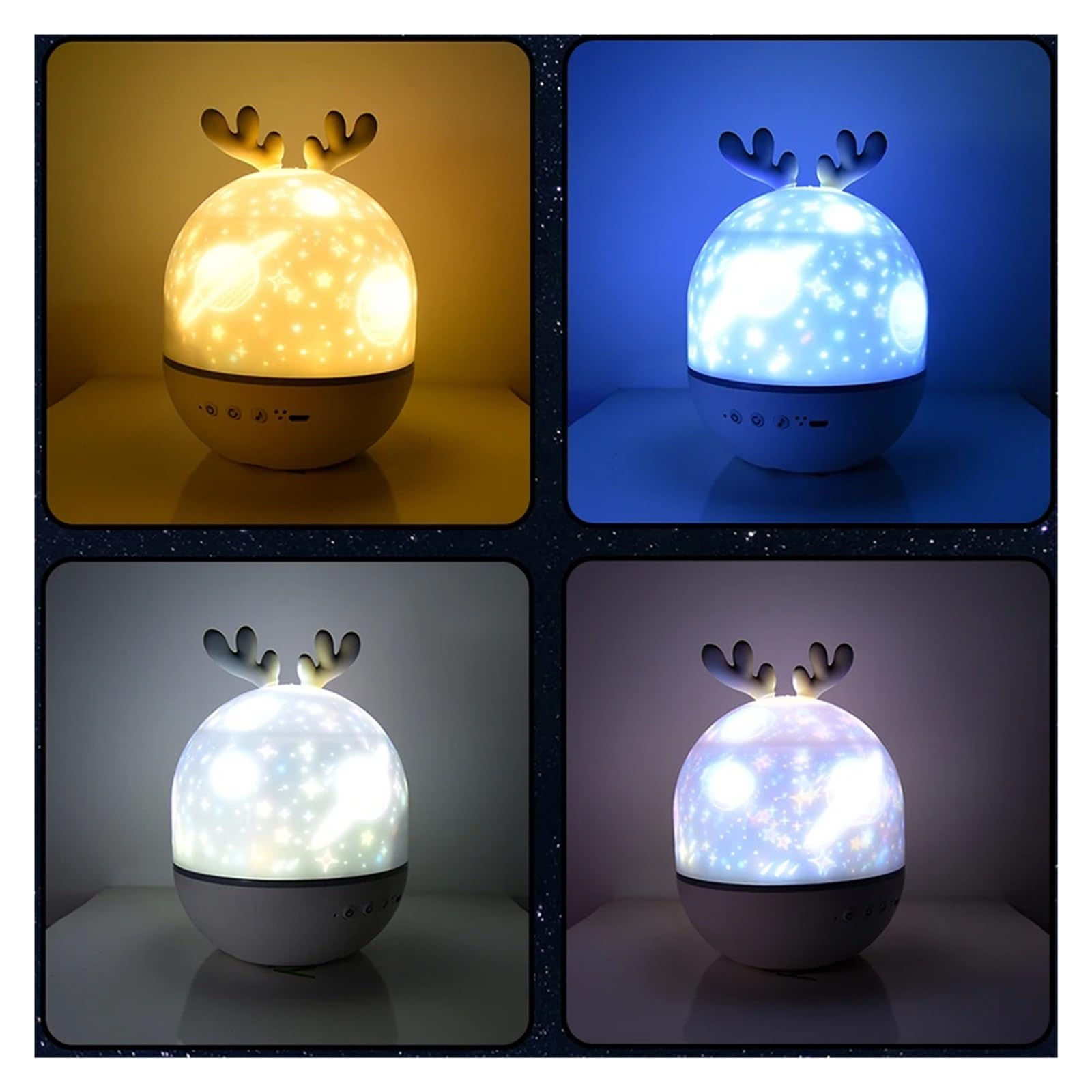 Lampada Proiettore Musicale Luce Notturna Con Altoparlante BT Cielo Stellato Stella Ruota Camera Da Letto Comodino Decorazione Natale Bambini Regalo For Crea Un'Atmosfera(Bluetooth Speaker)
