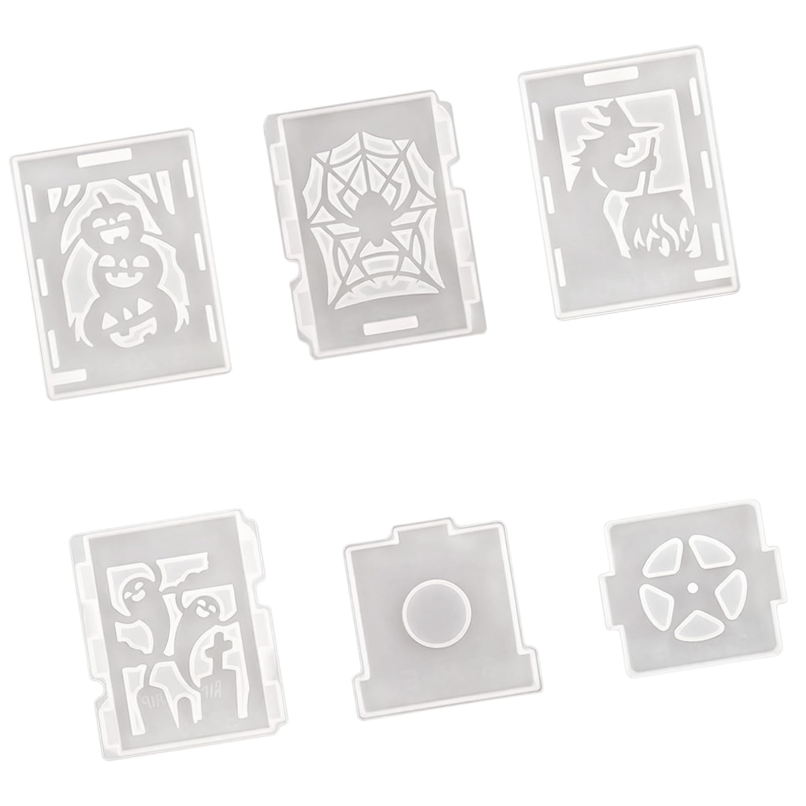 Mekalero 6Pcs Halloween Silicone with Unique Hollow Designs Ideal for Crafting and Baking Enthusiasts Candlewax Craft