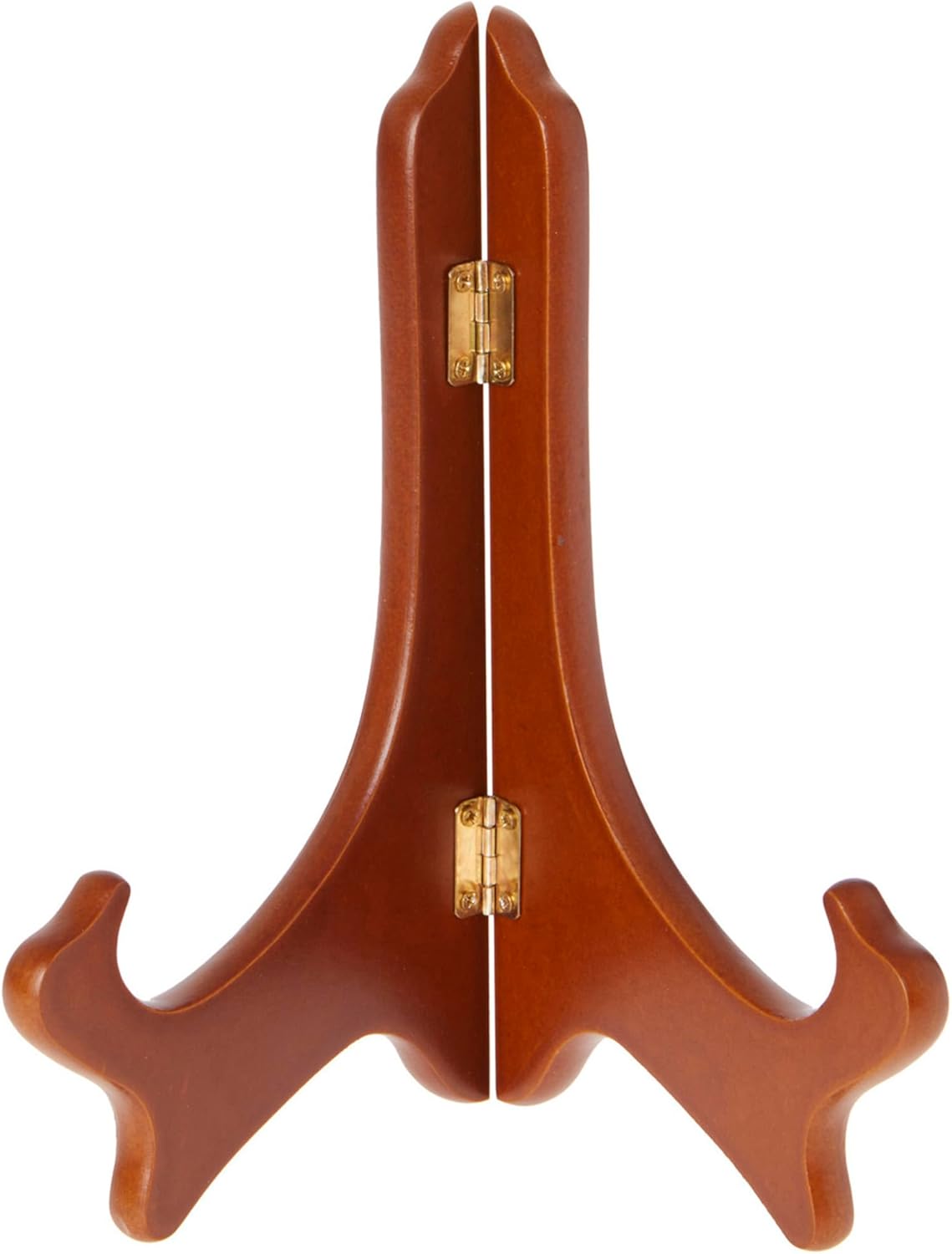 Bard's Hinged Walnut MDF Wood Plate Stand, 8" H x 7" W x 4.75" D (For 8" - 10" Plates), Pack of 6