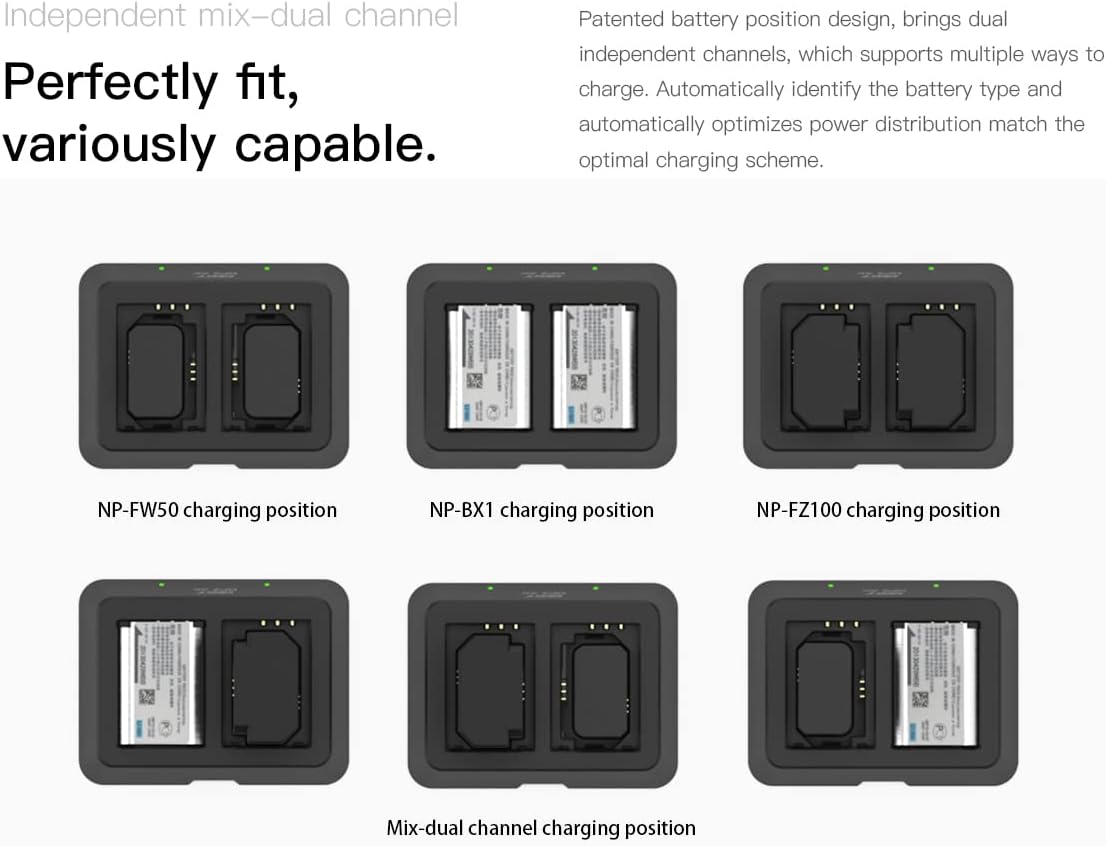 ISDT NP2 AIR NP-FZ100 NP-FW50 NP-BX1 Camera Battery Charger Set with APP for Sony Batteries Cyber-Shot DSC-RX100, DSC-RX100 II, DSC-RX100M II, DSC-RX100 III, DSC-RX100 V, DSC-RX100 IV, HDR-CX405