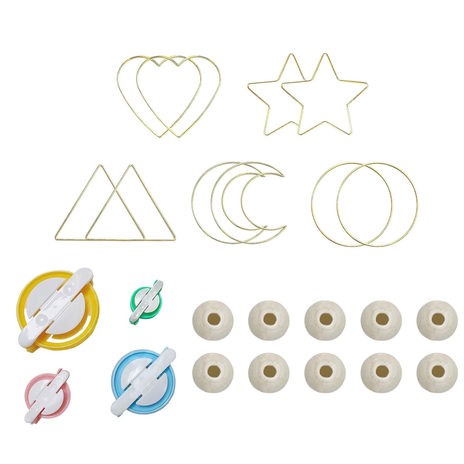 Tsophreniq 1 Set Dream Catching Rings in Heart, Hoops and Various Shape for Creative Crafting Home Decoration Dream Catching Craft