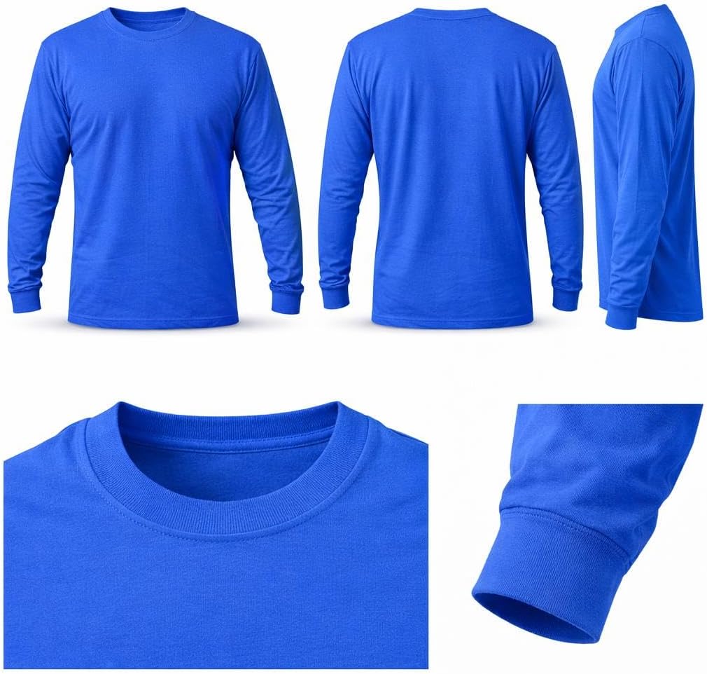 High visibility long sleeve work shirt designed for construction, road work, warehouse, and outdoor jobs