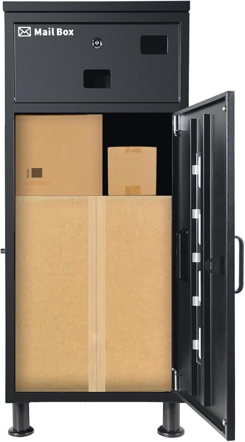 Paketbox Briefkasten Mit Paketfach Brieffächer, Verstellbare Stützhöhe 8-12 cm, Diebstahlsicherung, Wasserdicht.Paketbriefkasten 85x40x40cm Anthrazit.