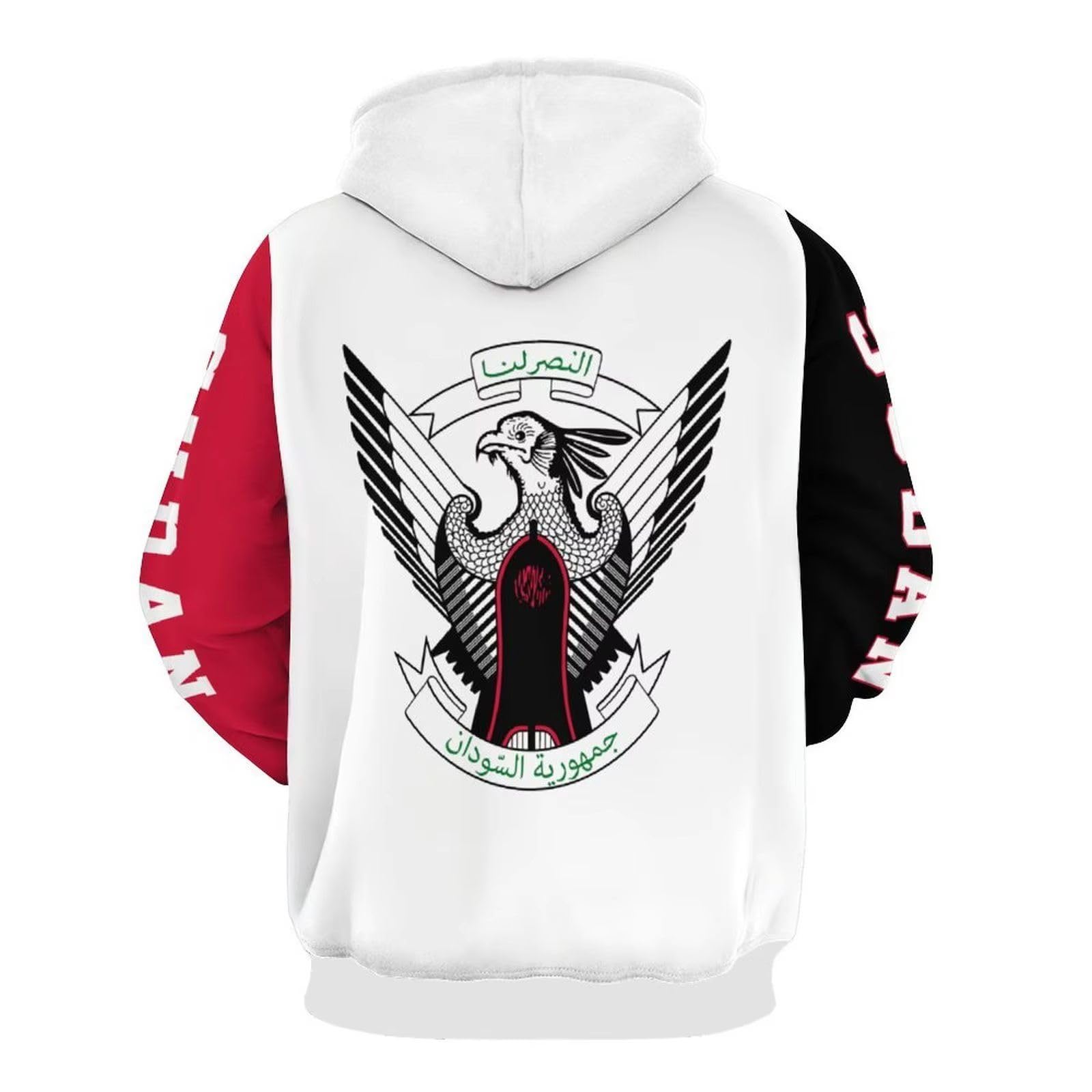 Sweat à capuche drapeau Soudan avec impression 3D thermique durable