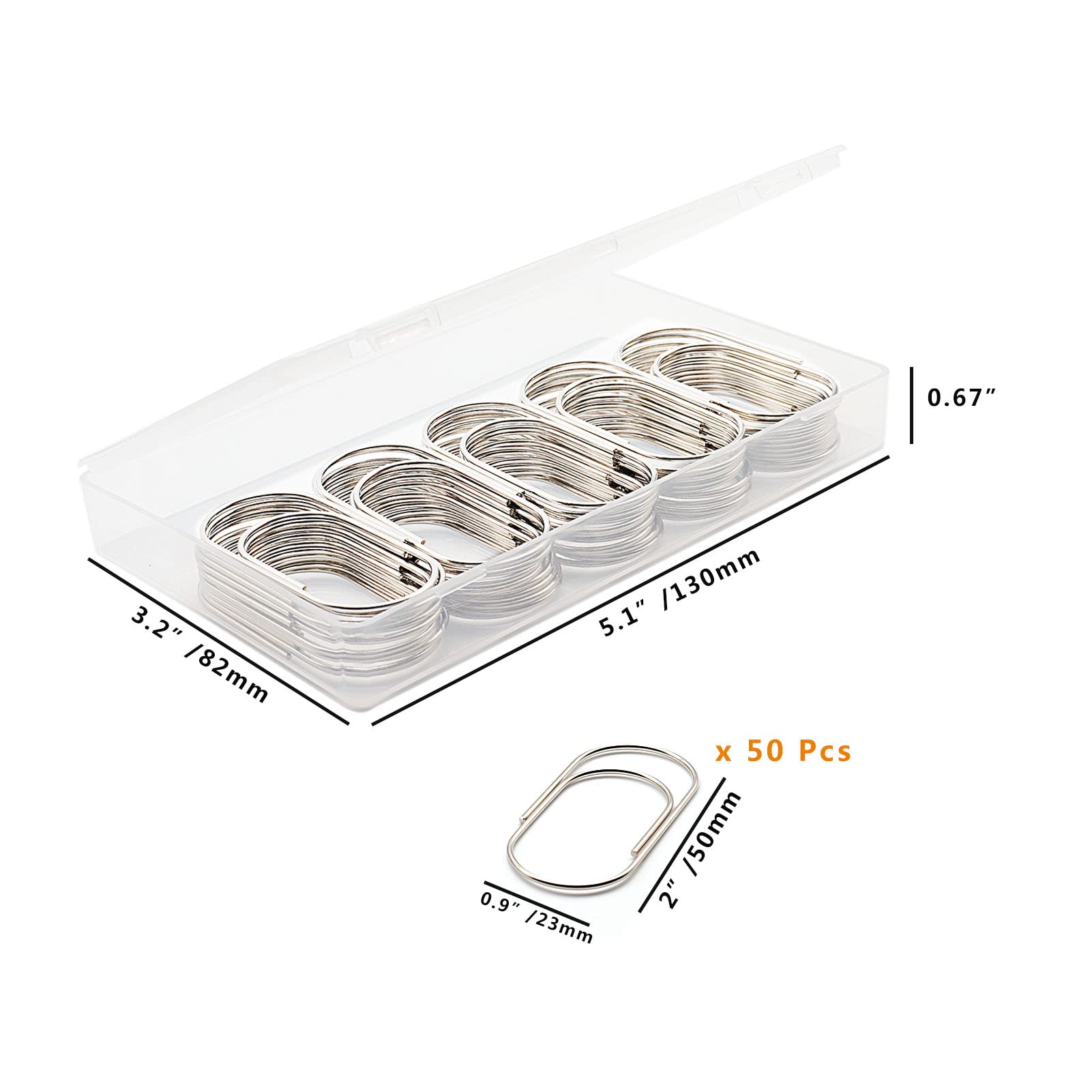 Graffette dorate 50 clip grandi (argento)
