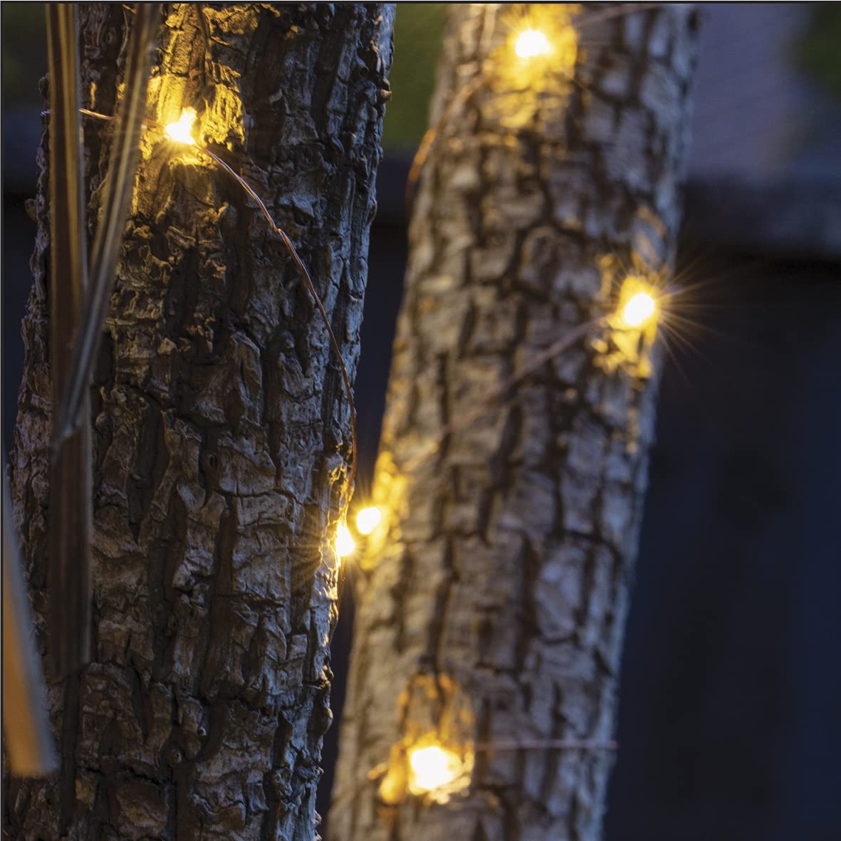 GardenKraft 10309 Micro LED Outdoor String Lights / 9.9m Coverage Per Set/Copper Cord/Solar Powered/Weatherproof IP44 (Warm White, 2PK of 100)