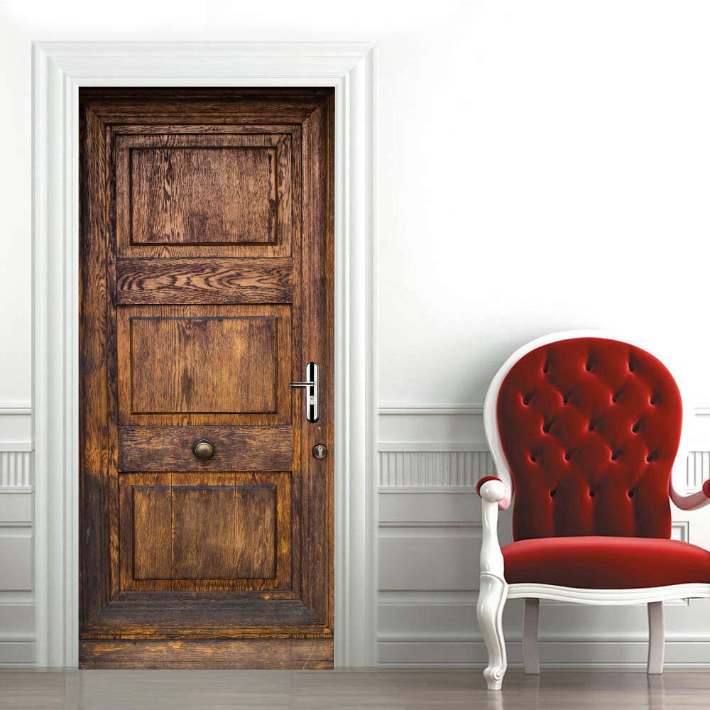Poster trompe l'oeil porte mural intérieure et papier peint 93x205 cm