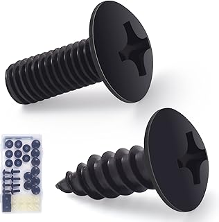 8 Sets License Plate Screw - Updated Black License Plate Screws, Premium License Plate Screw Kit, Rustproof License Plate Bolts, Stainless Steel Screws for License Plates&License Plate Frames on Cars