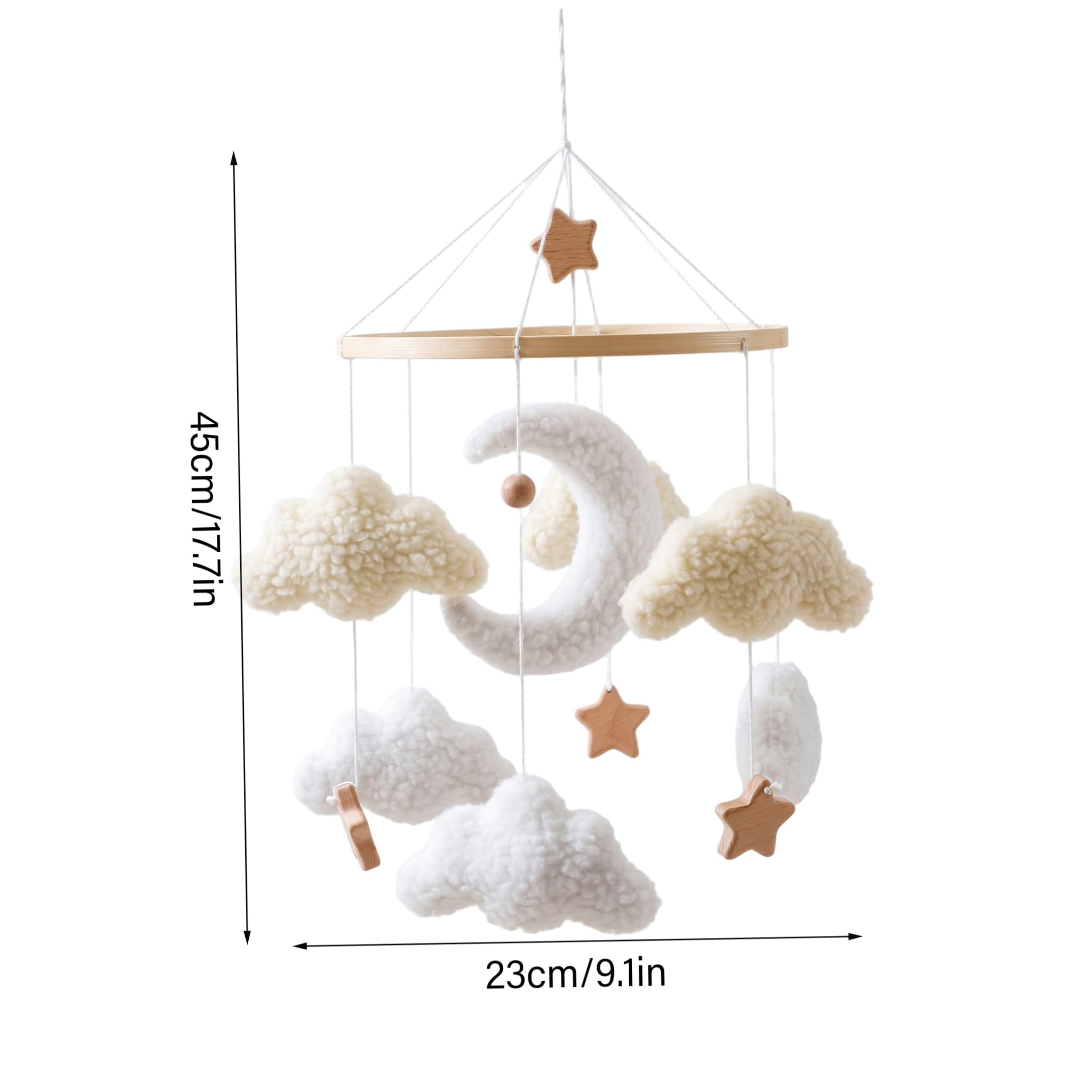 Giostrina per culla, giostrine da appendere in stile nordico con, nuvole e stelle in legno Giostrina per culla - Beige, Giostrine per