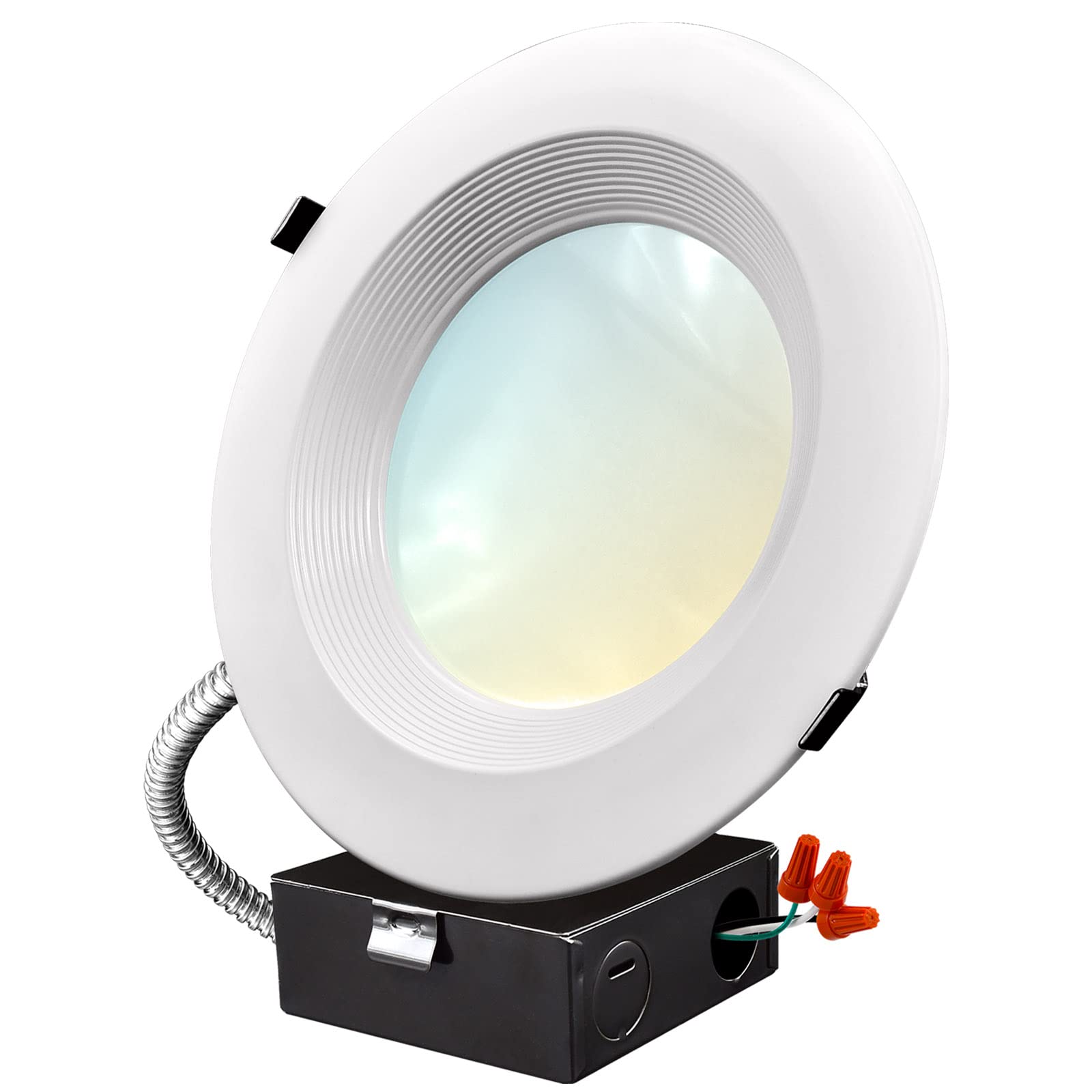 LUXRITE 8 Inch Commercial LED Recessed Lighting with J-Box, 16/21/27W ...