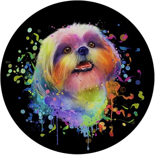 Miniatura 3 de Colorful Splash Art Shih Tzu Retrato Shitzu cachorro propietario PopSockets intercambiable PopGrip