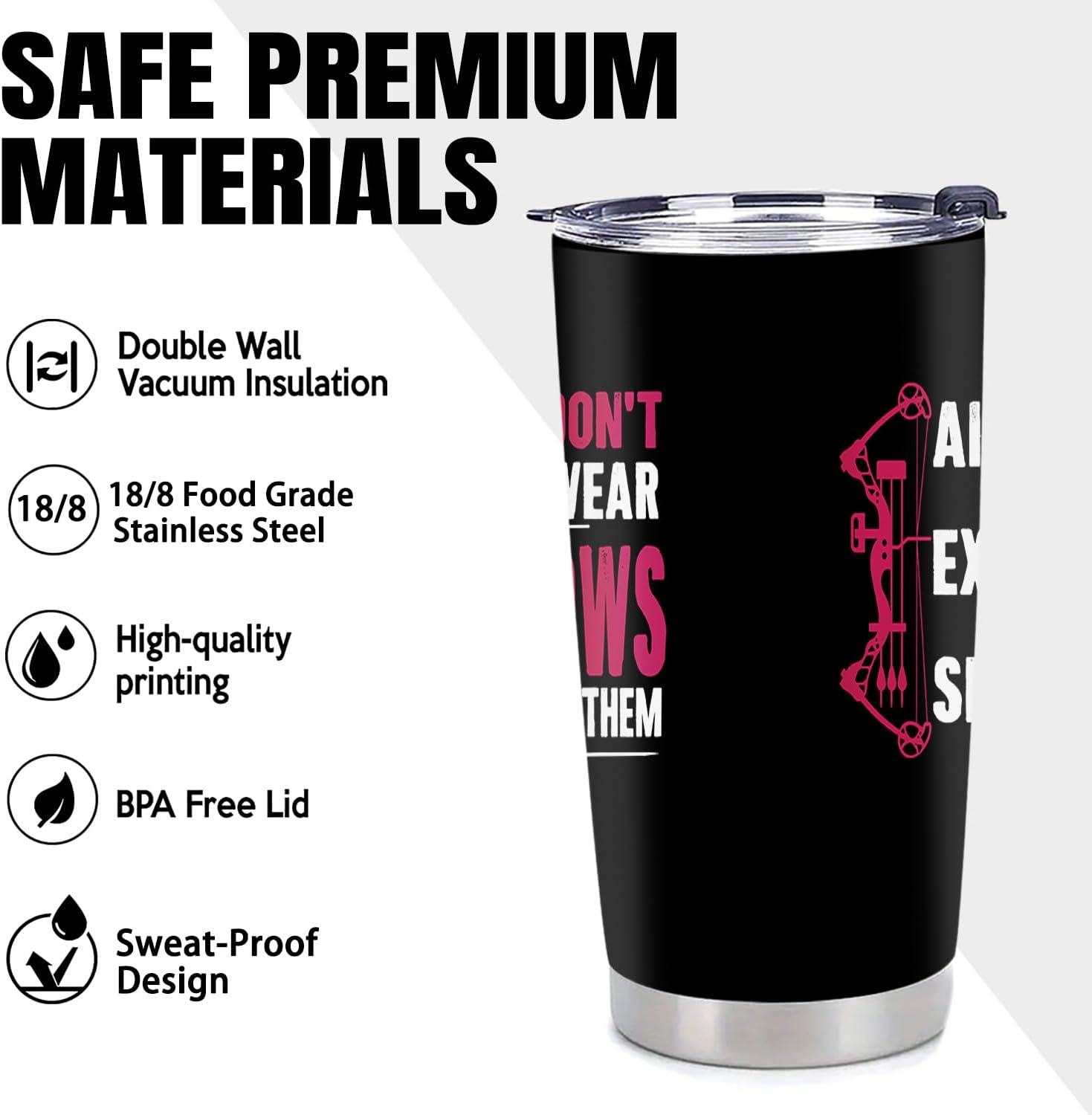 Archery Gifts for Girl - Gifts for Archery Lover - Stainless Steel Tumbler 20 Oz - Image 5