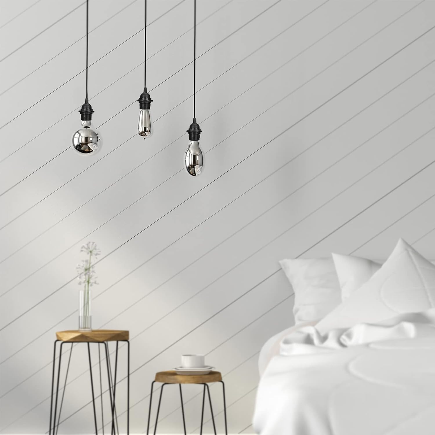 Hortsun 4 Pack Plug in Hanging Light Kit E26/e27 Extension Hanging Lantern Pendant Light Lamp Cord Cable 12 ft Cord with On/Off Switch Lamp for Bedroom Living Room (Black)