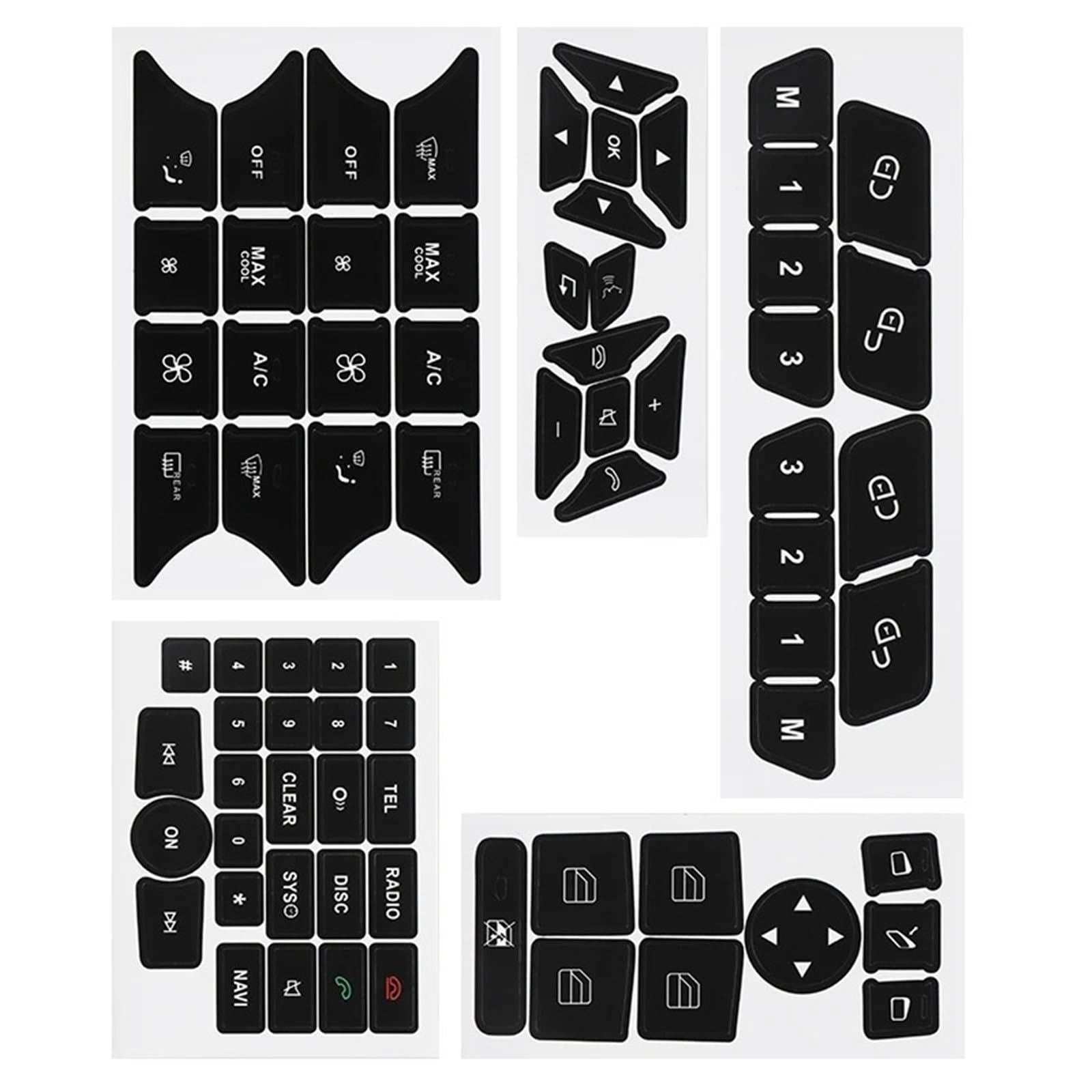 Car Button Sticker Compatible with Benz for SLK-Class for R172 Car Button Repair Stickers Accessories