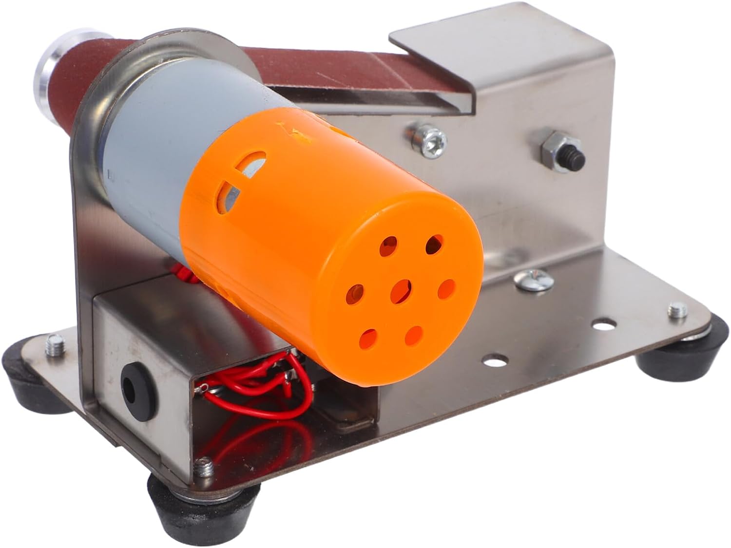 Mini Belt Sander Electric Polishing Machine Small Household Multipurpose Belt Grinding Tool Grinding Wheel and Polishing Wheel Set for DIY Woodworking and Metalworking Ac110v