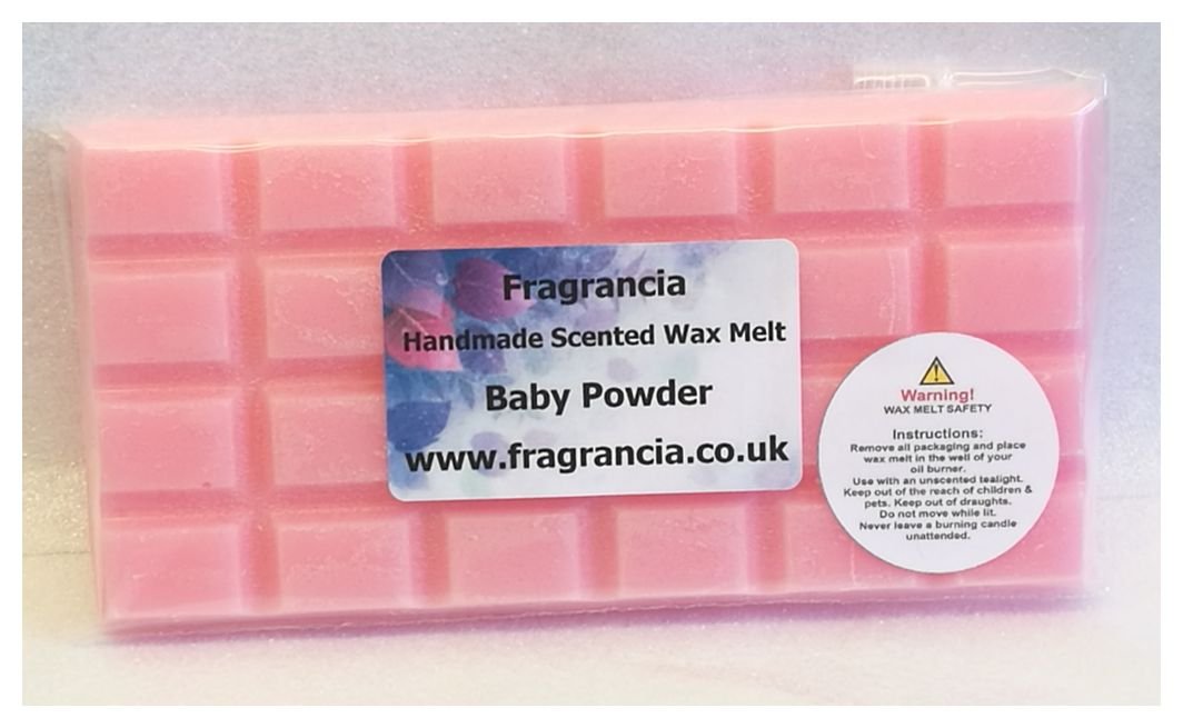 A Single Handmade Highly Scented Wax Melt Bar (Fragrances A - M) (Baby Powder)