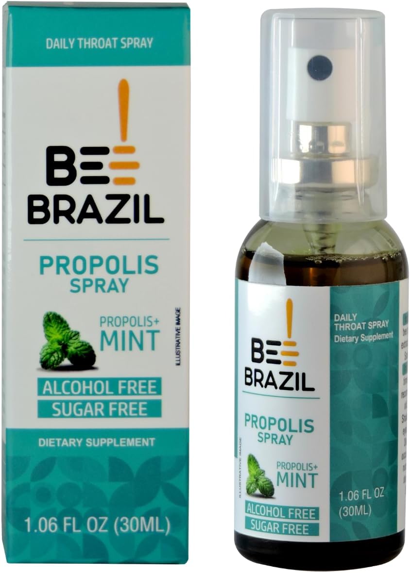 Propolis and Mint Throat Spray – 100% Alcohol-Free and Sugar-Free – Natural Immune Support, Soothing Relief for Sore Throats, Dietary Supplement | 1.06 Fl Oz (1)