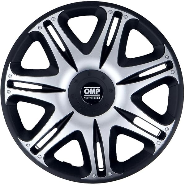 OMP SPEED SET 4 TAPACUBOS GHOST NEGRO/PLATA 15 PULGADAS - 1