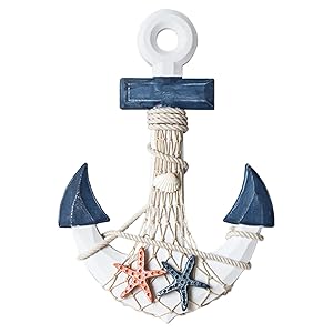 Fahibin Ancla Decorativa de Madera,Ancla Decorativa para Colgar,Ancla Decorativa Náutica,Ancla Decorativa Mediterránea para dormitorio Salón Cocina Comedor