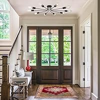 Vista 1 de Lámpara de techo moderna semi empotrada industrial 10 luz vintage aceite caucho bronce Sputnik lámpara iluminación industrial cocina lámpara