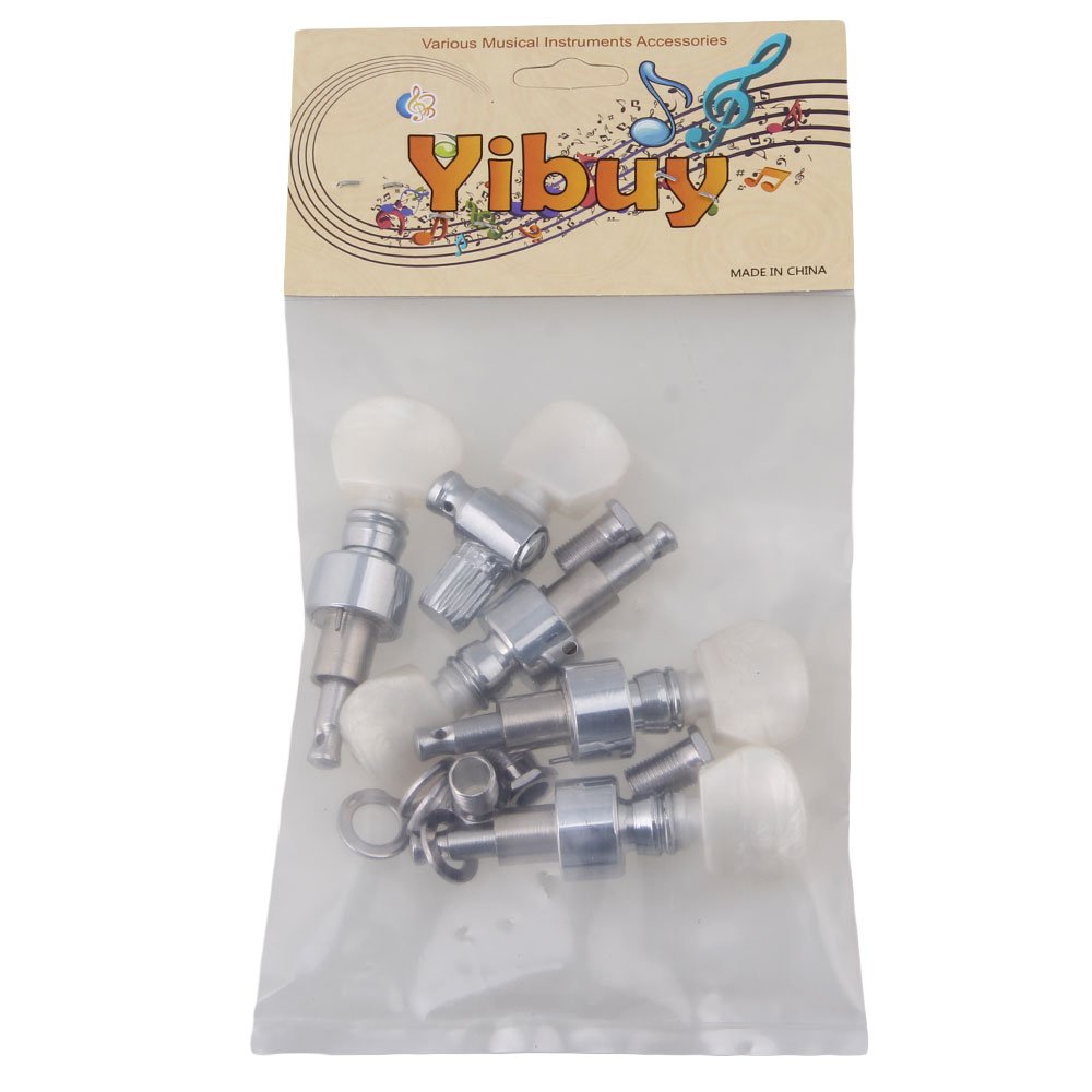 Yibuy Banjo-Stimmzapfen, Mechaniken, Wirbel, weiß, für Banjo mit 5 Saiten