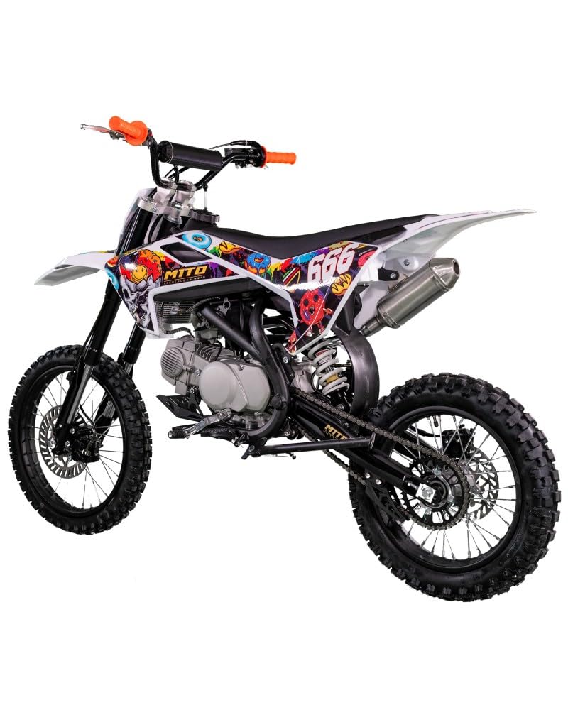 T-MOTO Motocross Pit M1to M3 140cc_Diabolica 17/14, Moto da Cross Bambini e Ragazzi Pitbike 4 tempi, Moto Cross 140 cc motore monocilindrico, Motore a Benzina
