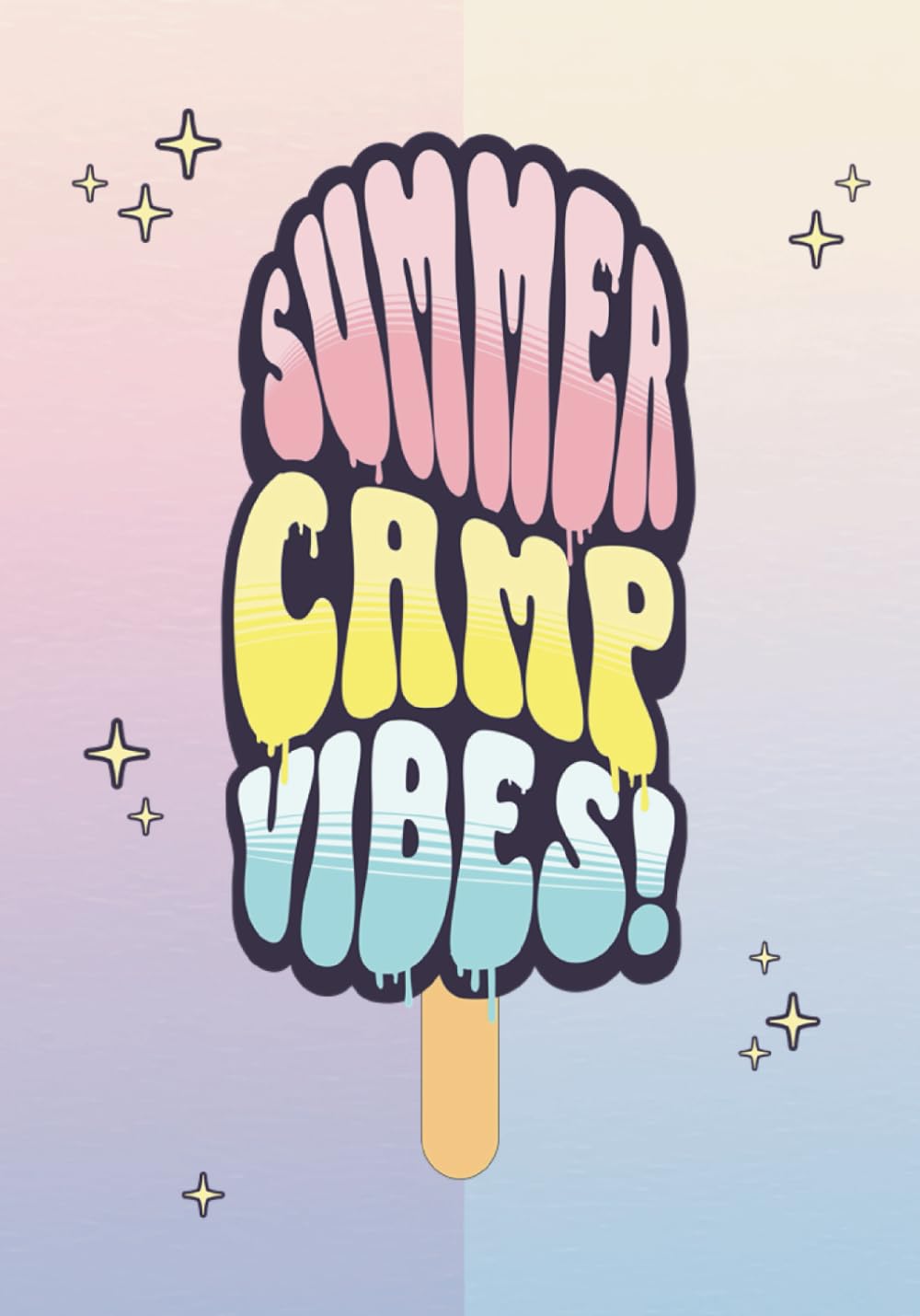 Summer Camp Vibes Journal: Melting Ice pop Essential camping supplies Notebook notepad Logbook Gift for kids, girls, tweens and teens to take to their camps | 7x10" 120 half lined pages