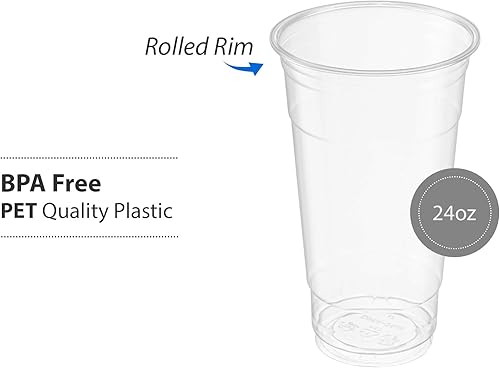 Miniatura 3 de Vasos de PET transparentes para café helado, batido, bebidas frías, granizado, batidos, Slurpee, helado, postre, fiesta, vasos desechables de