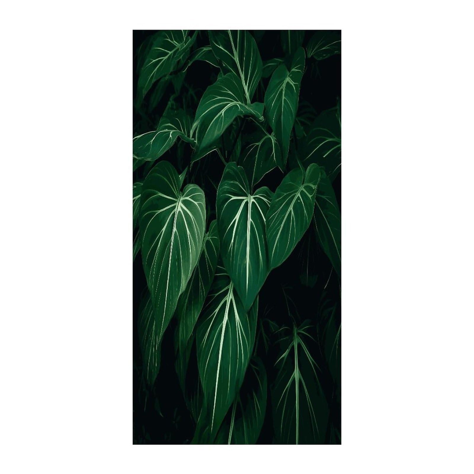 Fekiloot Style Green Long Leaves Door Curtain Room Divider Curtains