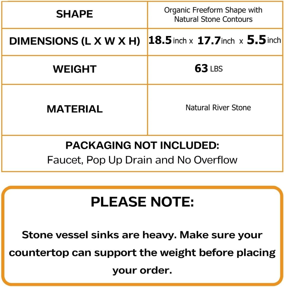 340 - Handcrafted Irregular River Stone Vessel Sink; Real Stone Sink; Unique Vessel Sink - Choose Your Design Under 'Color' Options