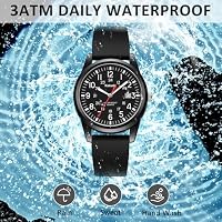 Kakabi Men's Easy to Read Watch, Unisex Military Sport Analog Quartz Casual Wristwatch with Comfortable Silicone Strap, 24 Hour Time, 30M Water Resistance — image 5