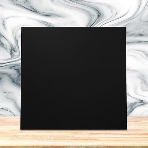 Miniatura 6 de Paquete de 2 láminas acrílicas negras de 12 x 12 pulgadas, hojas cuadradas de plexiglás de 1/4 de pulgada de grosor, hoja de acrílico fundido con