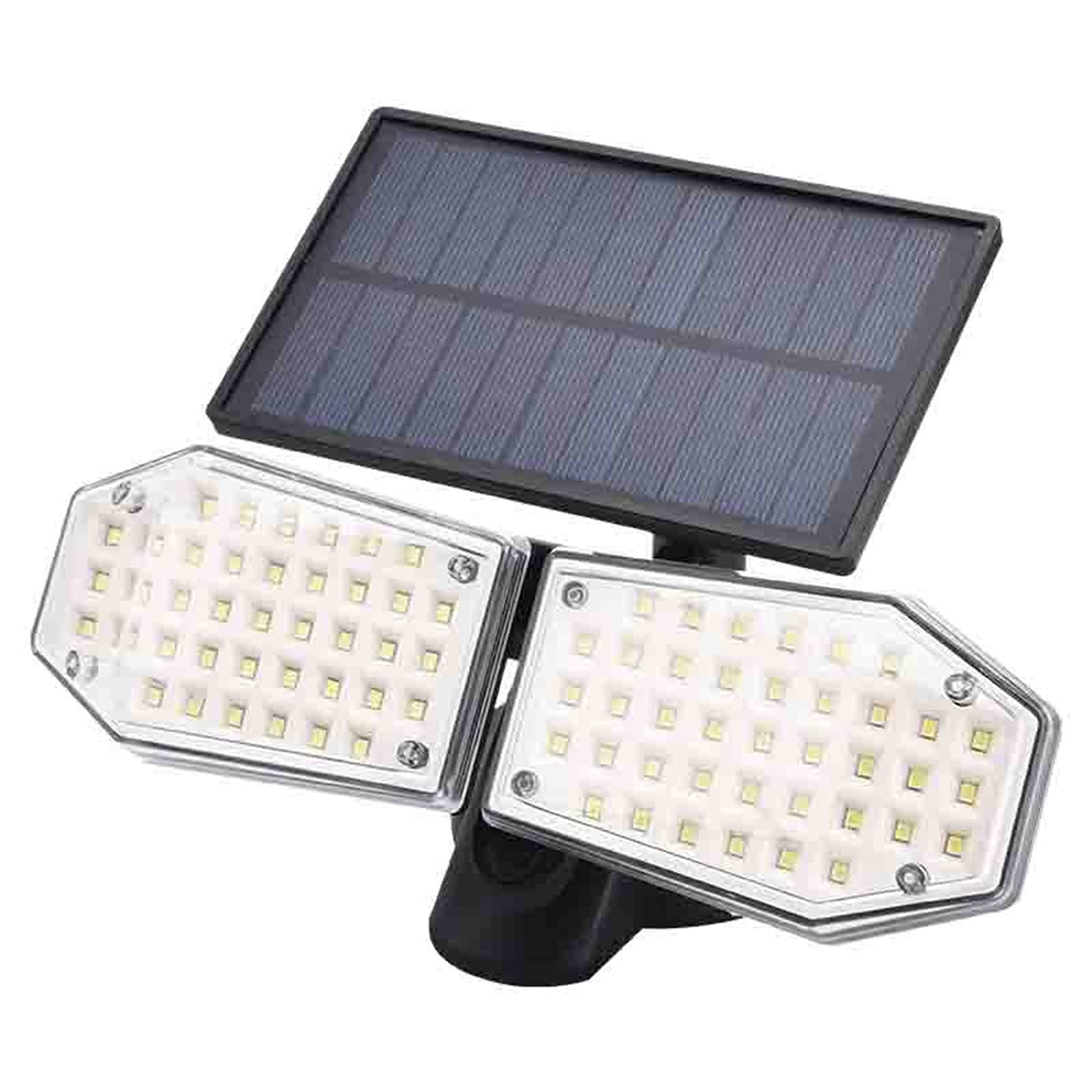 Lampy solarne z 2 głowicami, czujnik ruchu, obracane o 360°, do ogrodu, na taras, garaż, podwórko, wodoszczelność IP65, 78 diod LED