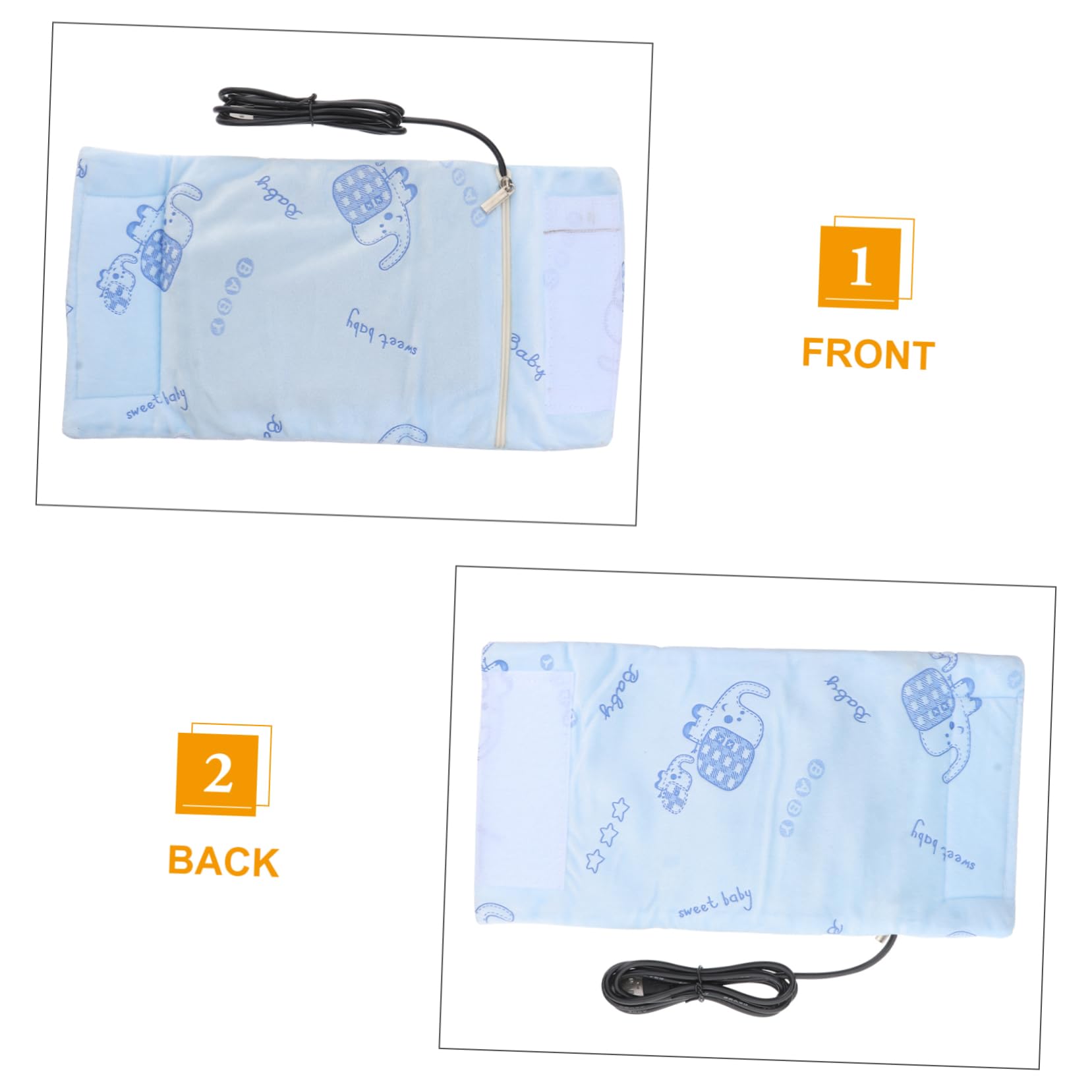 VICASKY 2piezas Calentador De Biberones USB Portátil para Bebés Cubre y Mantiene La Temperatura del Alimento Funda De Aislamiento Térmico Azul