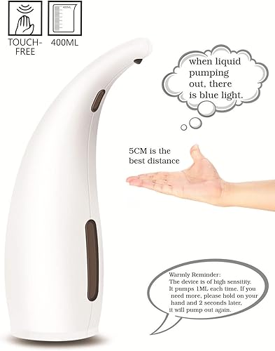 Miniatura 8 de Dispensador de jabón, dispensador automático de jabón sin contacto para baño, cocina, encimera, dispensador de jabón con sensor de movimiento