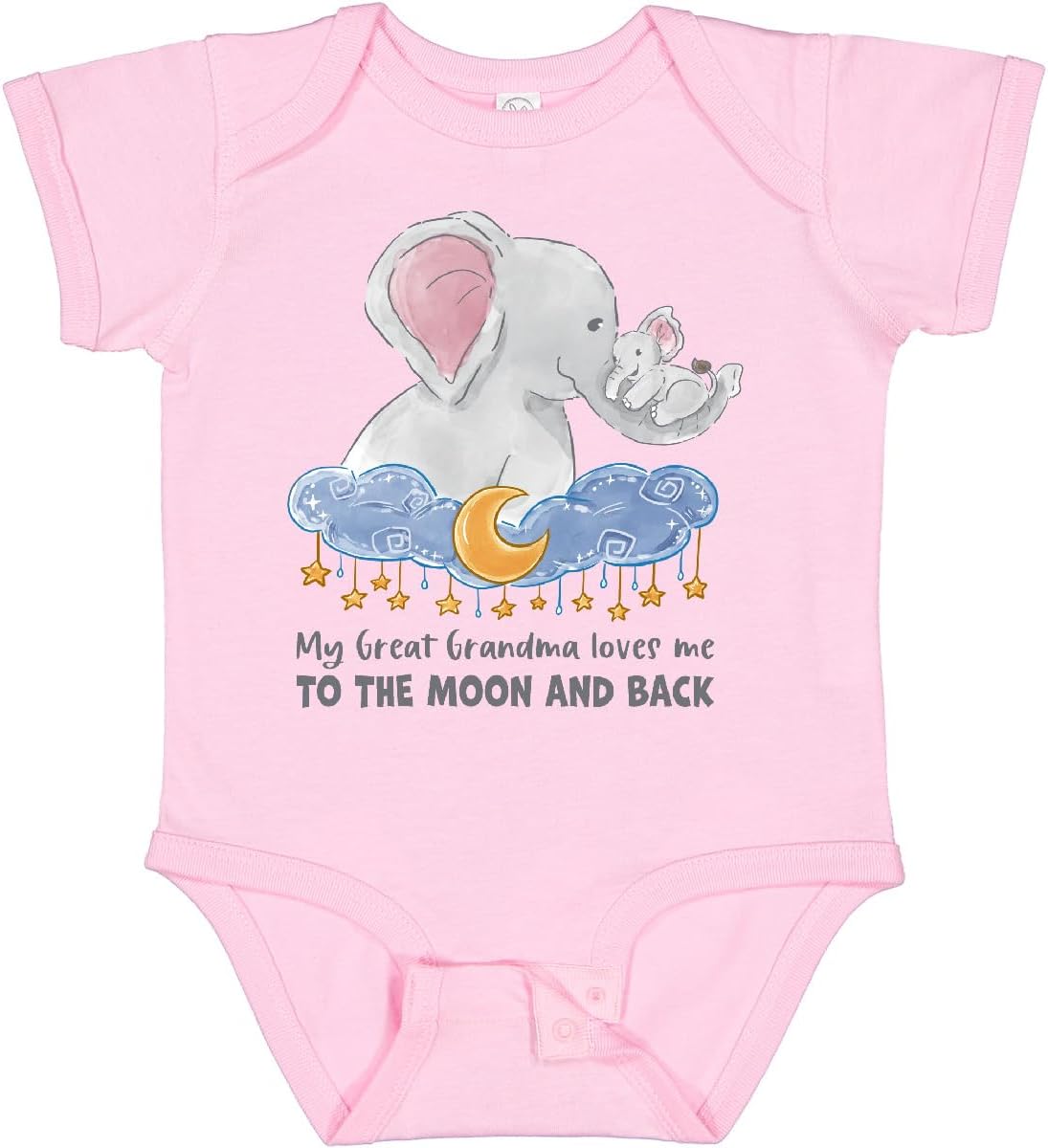 inktastic My Great Grandma Loves Me To the Moon and Back Elephant Baby Bodysuit