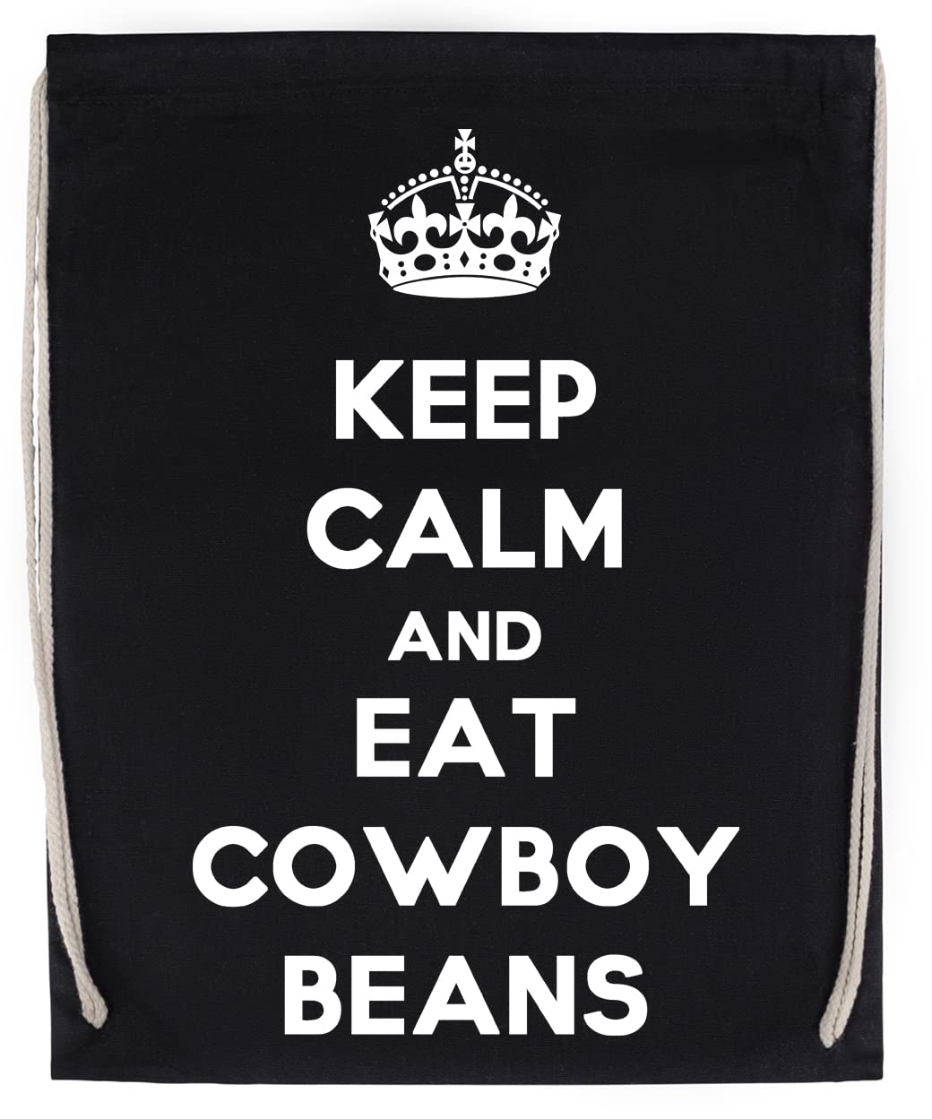 Keep Calm And Eat Cowboy Beans torba sportowa ze sznurkiem ściągającym czarna torba sportowa