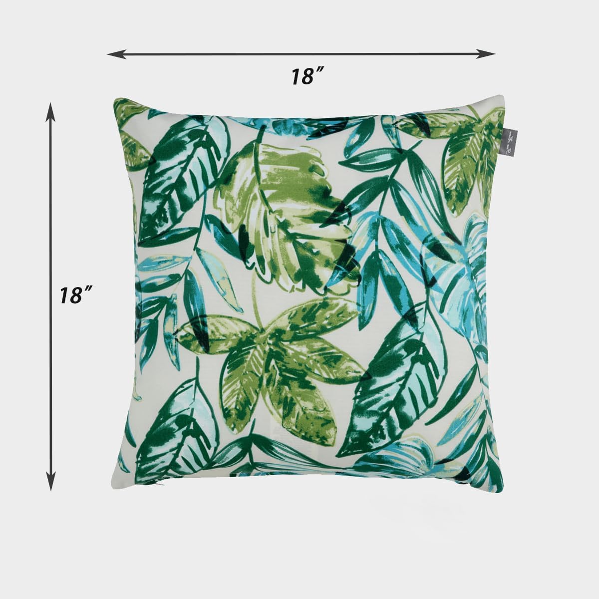 FUNHOME Water Resistant Outdoor Throw Pillows for Patio Furniture,18x18 Inch Decorative Pillows Set of 2 with Insert,Hidden Zipper Headrests for Sofa Couch Chair(Palm Leaf)