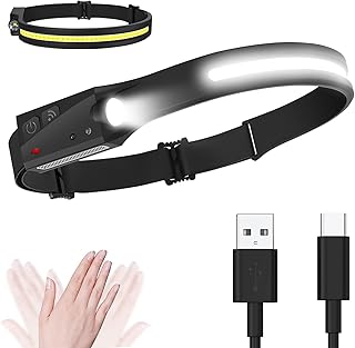 CATO Lightweight Headlamp Flashlight, USB Rechargeable Outdoor Headlamp, Super Bright Wide Beam and Focus Light Switch Wat...