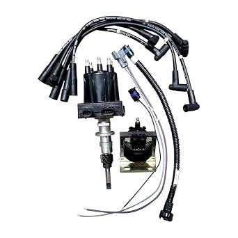Distributor Conversion kit for Mercruiser, Volvo Penta, OMC 3.0. Includes Spark Plug Wires, Wire Harness, Ignition Coil, shunt