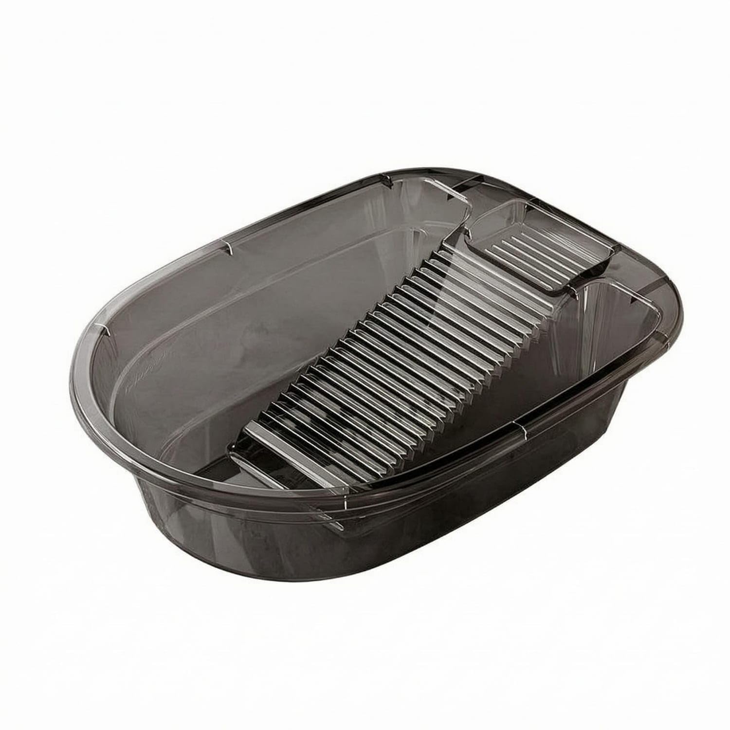 Thickened Laundry Basin Ribbed Washboard Basin Transparent Hand Wash Tub Oval-Rectangular for Household Use, Black, L-image-31