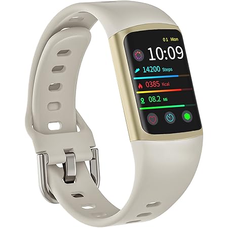 FITVII Fitness Tracker with 24/7 Heart Rate and Blood Pressure Monitor, Blood Oxygen HRV Sleep Tracking Smart Watch, Calorie Step Counter IP68 Waterproof Pedometer Activity Tracker for Women Men